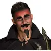 Image de Boland 01852   Kit de cheveux synthétiques Diable, 4 pièces, deux sourcils, moustache et barbe, autocollants, noir, barbe de chèvre accessoire de déguisement, carnaval, fête à thème, théâtre