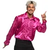 Image de Boland - Chemise disco à volants, rose, pour hommes, déguisement, chemise de fête, Schlagermove, années 70, fête de thème, carnaval