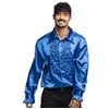 Image de Boland - Chemise disco à volants, bleu, homme, déguisement, chemise de soirée, Schlager move, 70's, fête à thème, carnaval