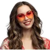 Image de Lunettes coeur dégradé orange et jaune adulte - Orange - Taille Unique