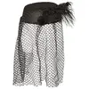 Image de Boland 04129 - Chapeau de veuve noire en feutre avec plume et voile pour costume de carnaval, accessoire de costume pour carnaval et Halloween
