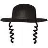 Image de Boland - Chapeau pour Adultes, Chapeau avec Boucles de Temple, Couvre-Chef, prêtre, Religion, Accessoire, Costume, Carnaval, soirée déguisée