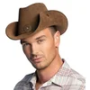 Image de Boland   Chapeau de cowboy Nevada style western, chapeau aspect cuir avec ruban décoratif, accessoire de déguisement pour carnaval, festival et soirée à thème