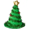 Image de Boland 13406 Chapeau de sapin de Noël pour homme et femme, sapin de Noël, fête de Noël, chapeau en feutre vert avec étoile dorée et guirlandes, décoration de Noël, carnaval, fête à thème, décoration
