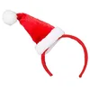 Image de Boland Mini bonnet de Père Noël rouge sur bandeau en peluche avec bordure blanche - Chapeau de Noël - Accessoire de déguisement de Noël - Chapeau de Père Noël pour femme - Fête - Secret Santa - Adulte