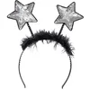 Image de Boland - Tiare étoile avec Paillettes, Bandeau avec Plumes, Coiffe, Costume, Carnaval, fête à thème, Nouvel an, Argent