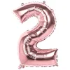 Image de Boland 22042 Ballon gonflable en forme de chiffre 2, taille 86 cm, or rose, ballon à chiffres, ballon gonflable, air, anniversaire, anniversaire d'enfant, décoration