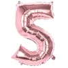 Image de Boland 22045 Ballon gonflable en forme de chiffre 5, taille 86 cm, or rose, ballon à chiffres, ballon gonflable, air, anniversaire, anniversaire d'enfant, décoration