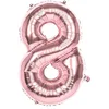 Image de Boland 22048 Ballon gonflable en forme de chiffre 8, taille 86 cm, or rose, ballon à chiffres, ballon gonflable, air, anniversaire, anniversaire d'enfant, décoration