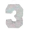 Image de Boland - Chiffres Pinata, taille 40 x 28 x 8 cm, chiffre holographique, numéro, argent, Jubilé, Anniversaire, Décoration, Jeu de fête