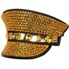 Image de Boland 33023 Sunny Vibes Bonnet noir et doré avec pierres précieuses Rock Star Punk Lady Chapeau Costume Carnaval Fête à thème