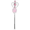 Image de Boland Baguette magique Anna, rose, argent, 32 cm, plumes marabous, fée, princesse, carnaval, Halloween, fête à thème, théâtre