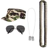 Image de Boland 44323 - Set Soldat pour déguisements, Accessoires pour Carnaval, Set de déguisement, Casquette, chaîne, Ceinture de partron et Lunettes, fête de Carnaval, JGA