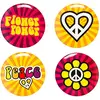Image de 4 Pins Hippie Flower Power - Coloré - Taille Unique