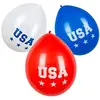 Image de Boland 44962 - Ballons latex USA, 6 pièces, taille env. 25 cm, 3 motifs assortis, Amérique, ballon à gonfler, décoration à suspendre, décoration pour anniversaire, garden party, fête à thème