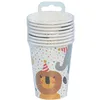Image de Lot de 8 gobelets « Wild Animaux sauvages » - En carton - Pour anniversaire d'enfant et fête de zoo - Animaux sauvages - Safari - Pour fête d'anniversaire