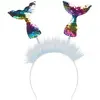 Image de Boland 51021 Tiara Nix 1 pièce Taille unique Multicolore Paillettes 2 Queues sur Serre-tête avec Peluche Blanche Arc en Ciel Sirène Accessoire de Tête Costume Déguisement Déguisement
