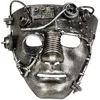 Image de Boland Masque Visage chromé Steampunk Adulte - Argenté/Gris - Taille Unique