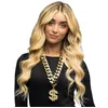 Image de Boland 64299 - Collier avec symbole dollar Memphis, chaîne avec strass, doré, accessoires pour costumes de carnaval et soirées à thème