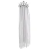 Image de Boland 72126   Serre-tête de mariée zombie avec voile et couronne en argent, costume, carnaval, fête à thème, Halloween