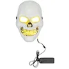 Image de Boland 72258 Masque LED Killer Skull Blanc Fonctionnement à piles 2 x AA Lumière LED Masque facial Accessoire Halloween Carnaval Fête à thème
