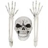 Image de Boland 73044 Ensemble de 3 pièces pour décoration de squelette Crâne et bras Os Kit de décoration Halloween Carnaval Fête à thème