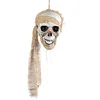 Image de Boland 73045   Pirate à suspendre, taille 53 cm, yeux lumineux, piles incluses, crâne de pirate, décoration, décoration suspendue, suspension, Halloween, carnaval, fête à thème