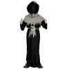 Image de Boland - Costume de démon Squelette pour Enfants, Robe avec Capuche et Ceinture, Halloween, Horreur, soirée à thème, Carnaval