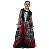 Image de Boland - Costume de tête de mort pour enfant, robe longue squelette, squelette, déguisement, Halloween, carnaval, fête à thème