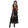 Image de Boland - Costume Adulte La Muerte, Robe, Manchettes, Collier et Bijoux pour Cheveux, karnveal, fête à thème, Halloween, Jour de la Mort