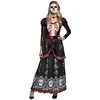 Image de Boland - Costume Adulte tête de Mort, Robe Longue et Tour de Cou, Senora Adriana, Dia de Los Muertos, déguisement, Halloween, Carnaval, fête à thème