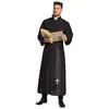 Image de Boland - Costume adulte prêtre, toge et ceinture, Noir, Tunique, Saint, Cardinal, Curé, Eglise, Fête à thème, Carnaval