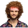 Image de Boland 85715 - Perruque Hippie-Groove avec bandeau, cheveux synthétiques courts avec boucles, Accessoires pour déguisements de carnaval, Carnaval, Fête à thème