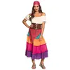 Image de Boland - Costume pour adulte diseuse de bonne aventure Nadya, robe, ceinture et foulard, bandana, top, ceinture et jupe, ensemble, carnaval, fête à thème
