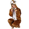 Image de Boland - Costume pour Adulte Tigre, Combinaison en Peluche avec Capuche, imprimé Animalier, Fermeture éclair, Chat Sauvage, Zoo, Jungle, Carnaval, fête déguisée