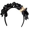 Image de Boland CAT016 - Serre-tete Dia De Los Muertos | Diadème avec tête de mort et fleurs pour costume, Halloween, Carnaval et soirée à thème