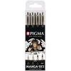 Image de SAKURA Pigma Manga Set de 4 Sépia | Encre permanente, résistante à l'eau, tailles variées | Stylos pour dessins BD et illustrations