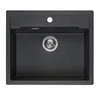 Image de Reginox Amsterdam 54 TAPWING BLACK SILVERY Évier Granit Noir
