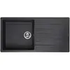 Image de Reginox Harlem10 Unique Bol évier de cuisine avec égouttoir Argent Granite Noir