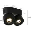 Image de Steinhauer Spot pour plafond LED Fez, noir, à 2 lampes, métal, orientable