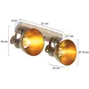 Image de Steinhauer Spot pour plafond Gearwood, bronze, à 2 lampes, métal, bois, E27