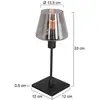 Image de Steinhauer Lampe de table Ancilla, noir/fumé, 33 cm, métal, verre, E14