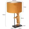 Image de Steinhauer Lampe à poser Animaux 8228ZW, métal, velours, or, noir