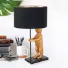 Image de Steinhauer Lampe à poser Animaux 7202ZW, métal, lin, noir