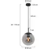 Image de Steinhauer Suspension Bollique, noir, Ø 20 cm, verre, 1 lampe, sphère