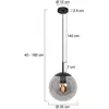 Image de Steinhauer Suspension Bollique, noir, Ø 30 cm, verre, 1 lampe, sphère