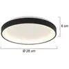 Image de Steinhauer Plafonnier LED Ringlede, noir, hauteur 6 cm, Ø 28 cm