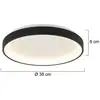 Image de Steinhauer Plafonnier LED Ringlede, noir, hauteur 6 cm, Ø 38 cm