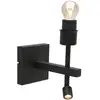 Image de Steinhauer Applique murale Stang, lampe de lecture LED, tressée noir/naturel