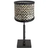 Image de Steinhauer Barre de lampe de table noire avec abat-jour en bambou - 3707ZW
